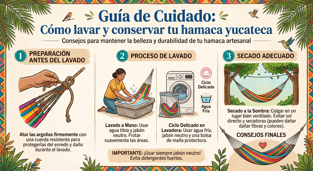 Guía de Cuidado: Cómo lavar y conservar tu hamaca yucateca